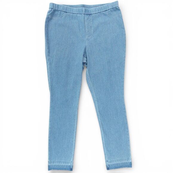 Isaac Mizrahi Denim - Isaac Mizrahi Pull On Jeggings 18W Tall Light Wash Stretch Denim Elastic Waist